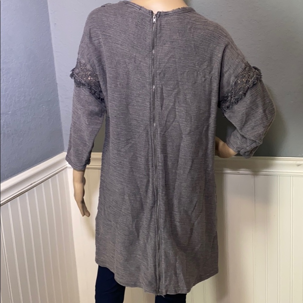 H&M Grey Long Oversized Blouse M - Picture 5 of 11